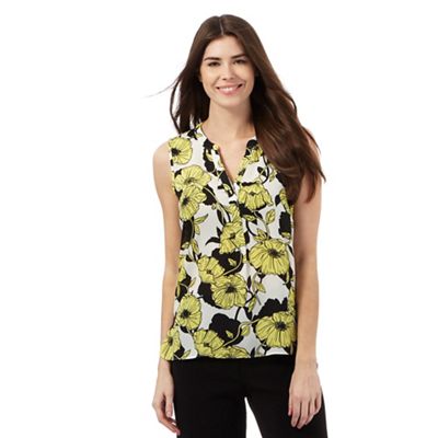 The Collection Multi-coloured floral print notch neck blouse